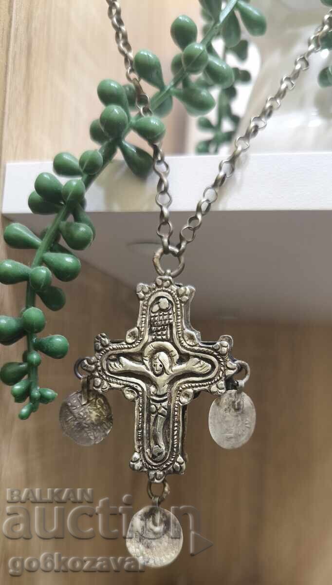 Αναγεννησιακός ασημένιος Σταυρός Εγκόλπιο Διπλής Όψης!