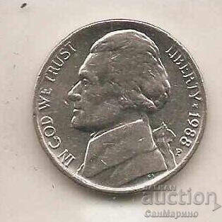 5 λεπτά ΗΠΑ 1988 Ρ* με τιμή 0.80 BGN | € 0.41 5 λεπτά ΗΠΑ 1988 Ρ* με τιμή 0.80 BGN | € 0.41