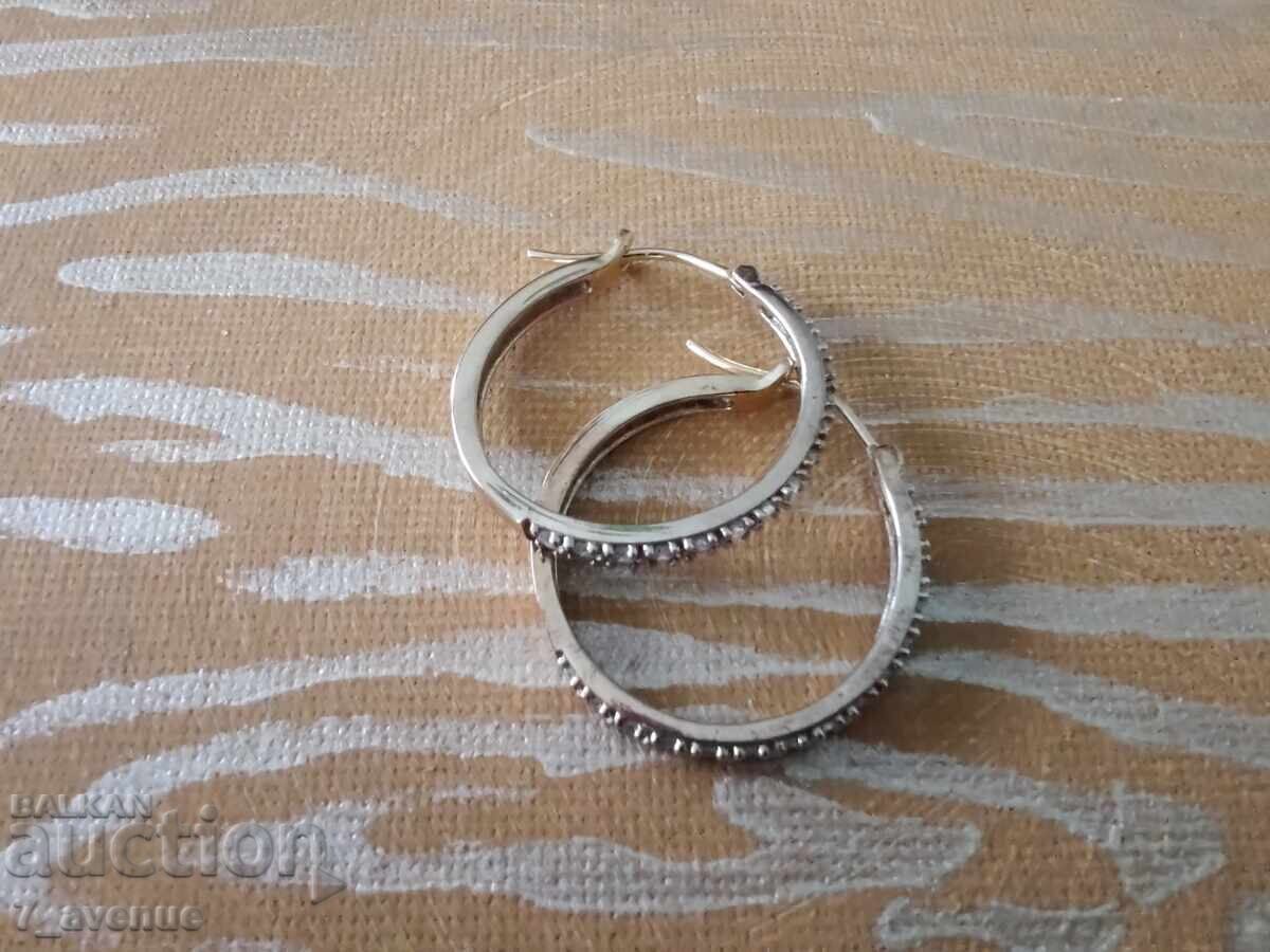 Auction  Gold-plated earrings, silver with natural stones, 04/07/2025