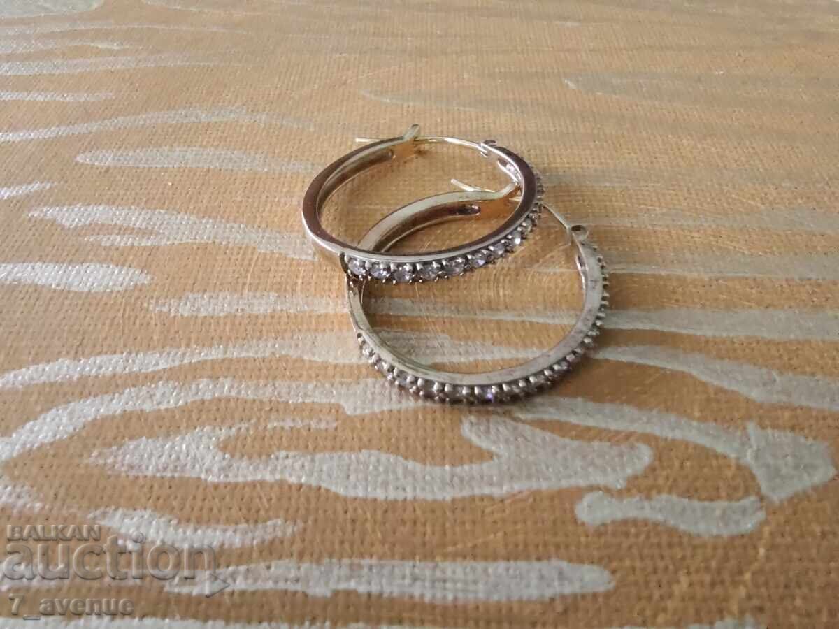 Gold-plated earrings, silver with natural stones, 04/07/2025