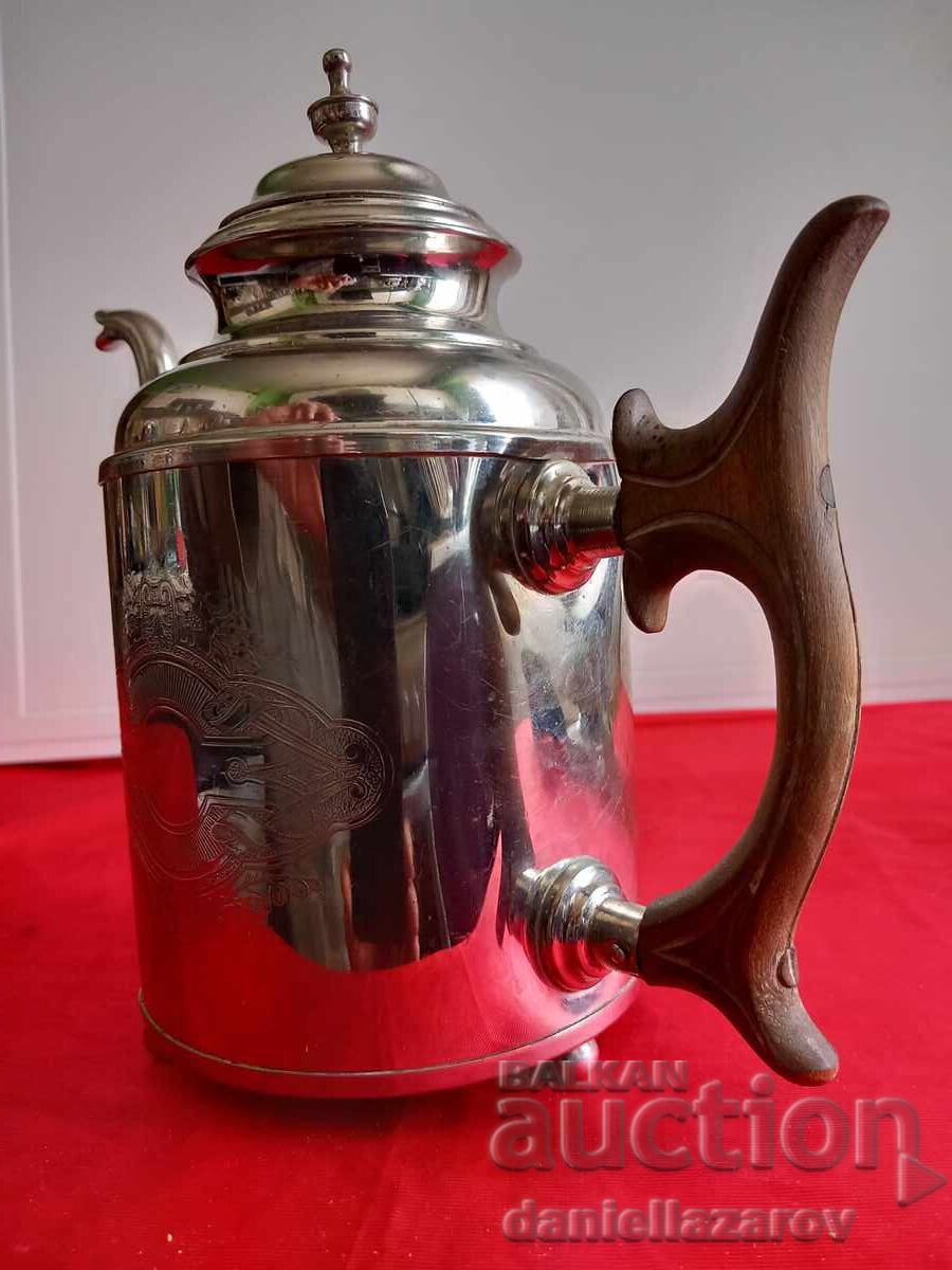 Old Silver-Plated Jug, Teapot with Monogram with price 45.00 BGN | € 23.01 Old Silver-Plated Jug, Teapot with Monogram with price 45.00 BGN | € 23.01
