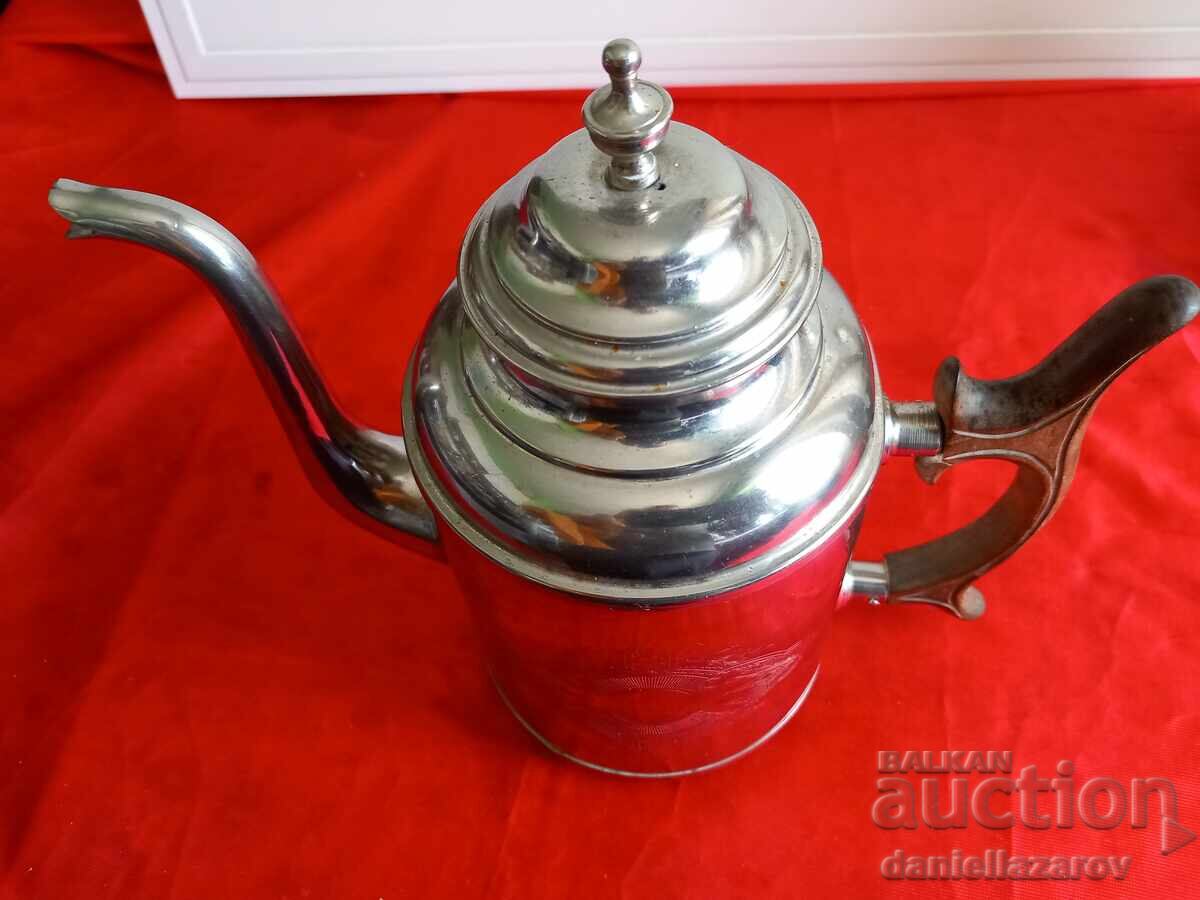 Delivery of Old Silver-Plated Jug, Teapot with Monogram Delivery of Old Silver-Plated Jug, Teapot with Monogram