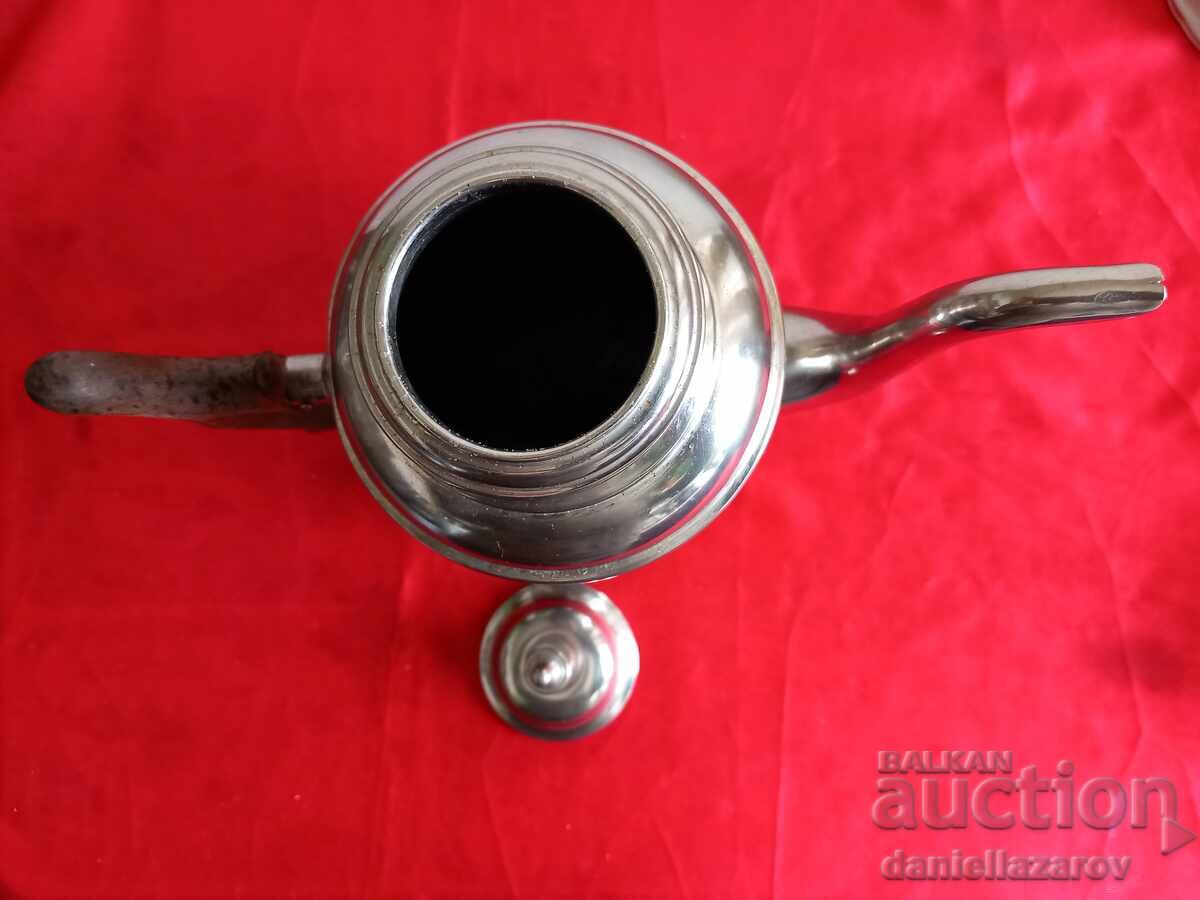 Old Silver-Plated Jug, Teapot with Monogram - 5 Old Silver-Plated Jug, Teapot with Monogram - 5