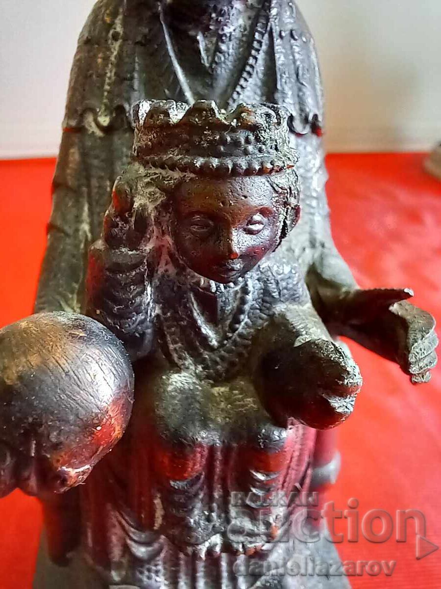 Old Metal Figure, Statuette Virgin Mary - 6