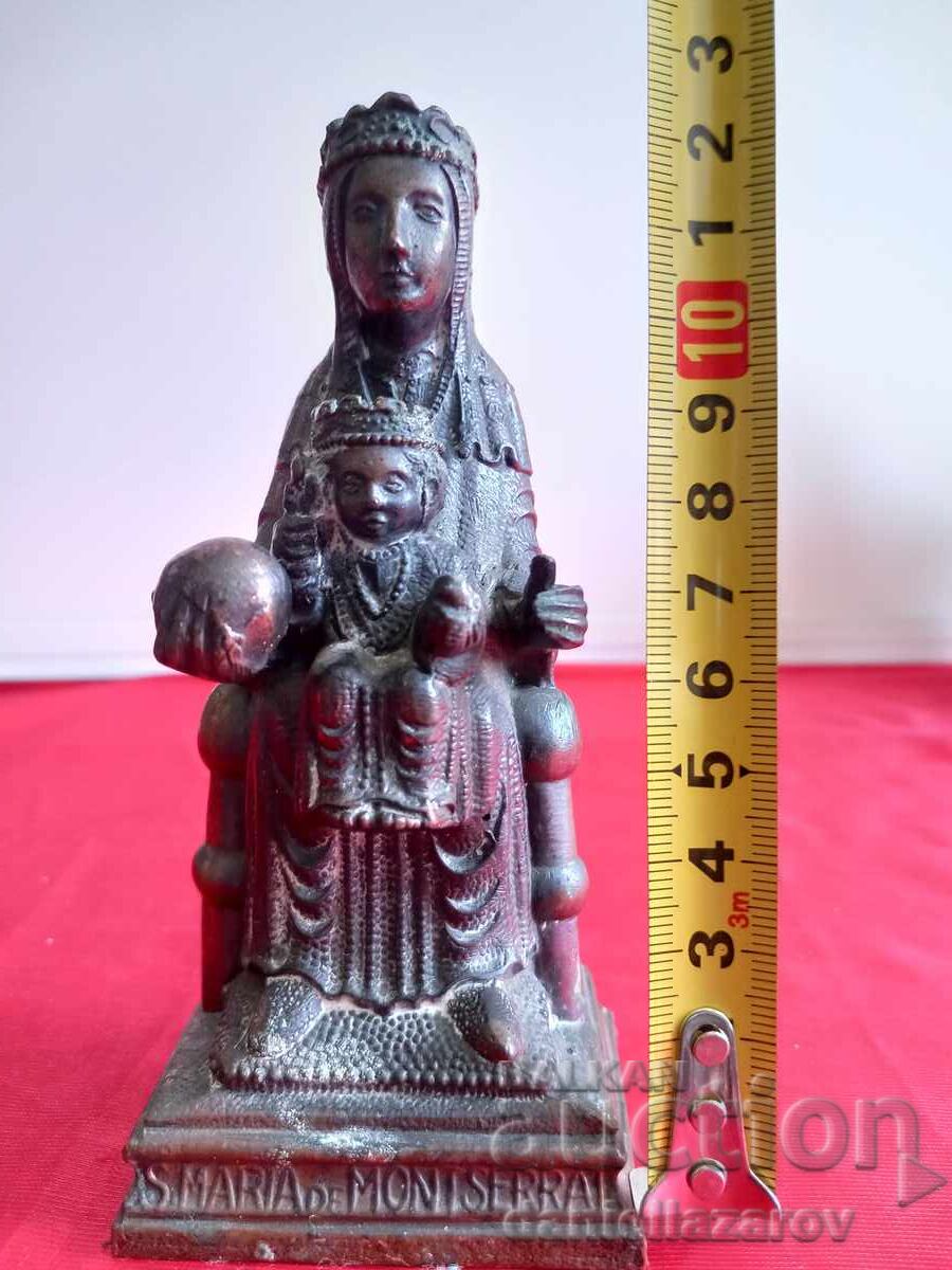 Old Metal Figure, Statuette Virgin Mary - 7