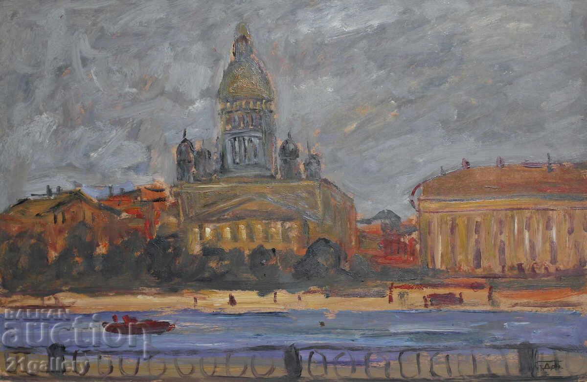 Проф. Стоян Домусчиев (1935-2021) Пейзаж от Санкт Петербург с цена 450.00 лв. | € 230.08