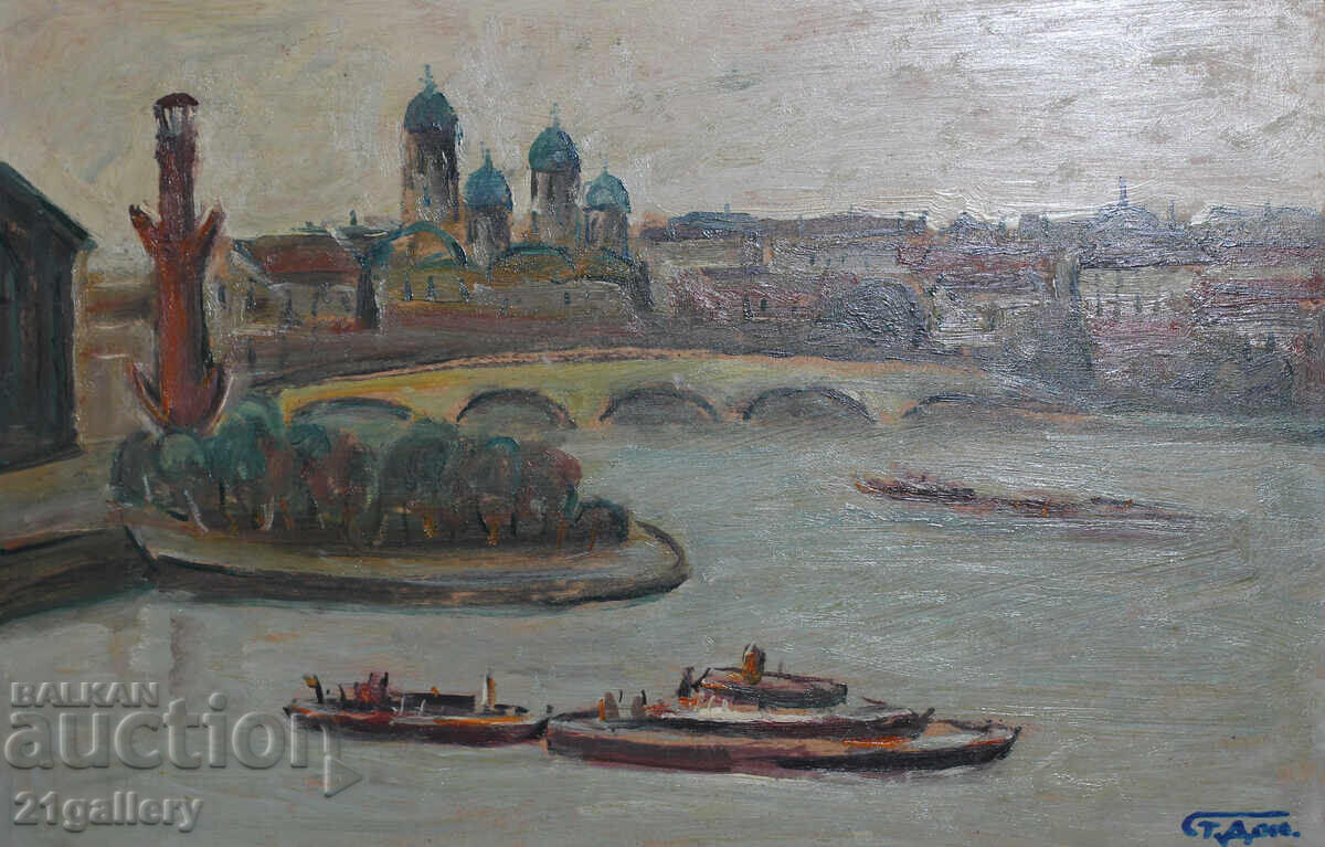 Проф. Стоян Домусчиев (1935-2021) Пейзаж от Санкт Петербург с цена 450.00 лв. | € 230.08