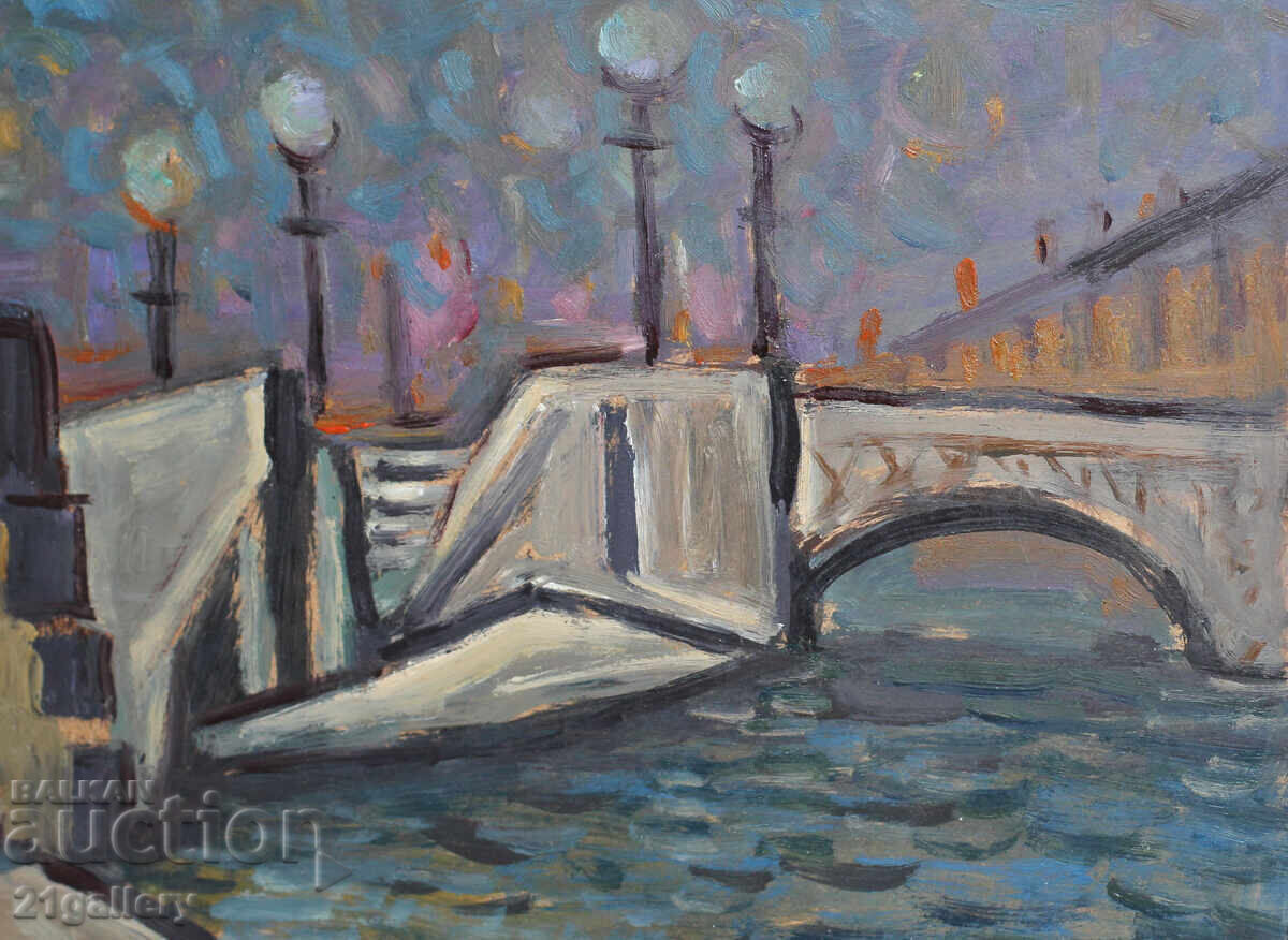 Проф. Стоян Домусчиев (1935-2021) Пейзаж от Санкт Петербург - 5