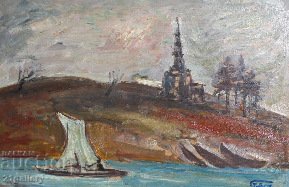 Проф. Стоян Домусчиев (1935-2021) Пейзаж от Санкт Петербург с цена 450.00 лв. | € 230.08 Проф. Стоян Домусчиев (1935-2021) Пейзаж от Санкт Петербург с цена 450.00 лв. | € 230.08