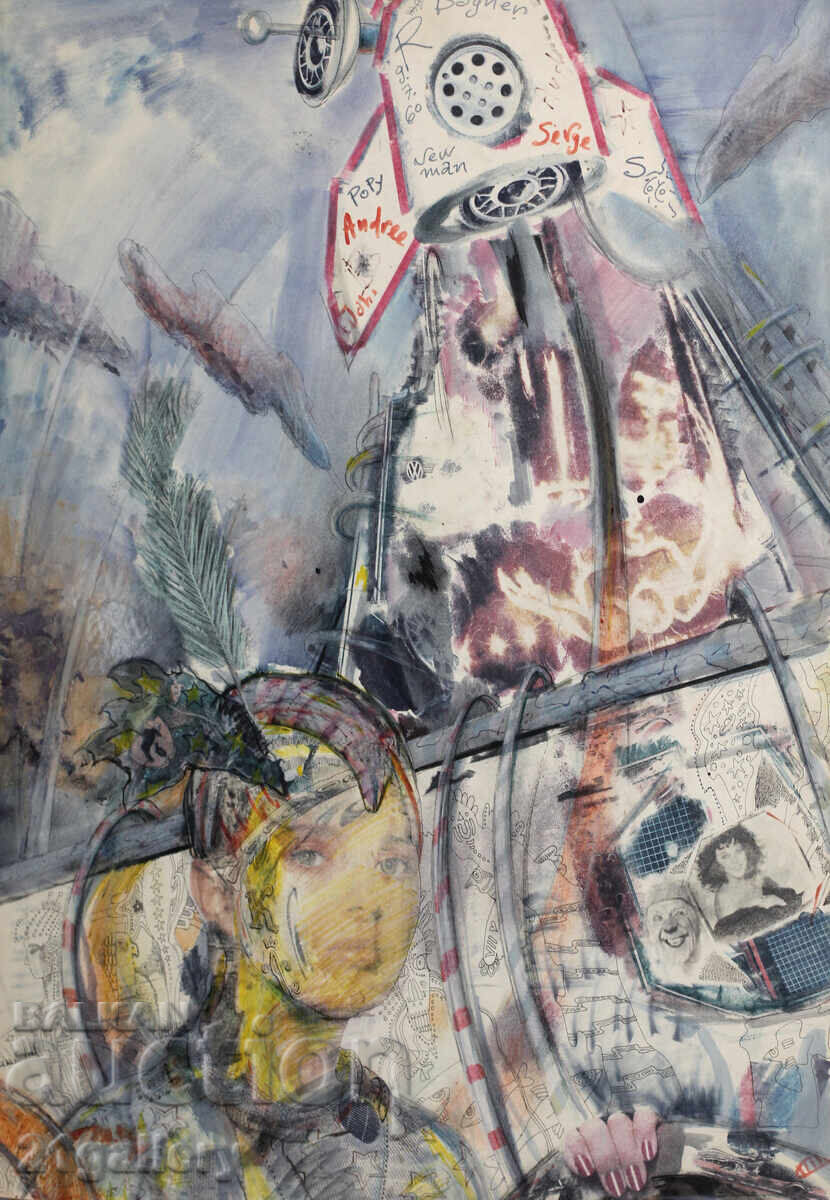 Kalin Nikolov (1956-) Mixed media - abstraction with price 400.00 BGN | € 204.52 Kalin Nikolov (1956-) Mixed media - abstraction with price 400.00 BGN | € 204.52