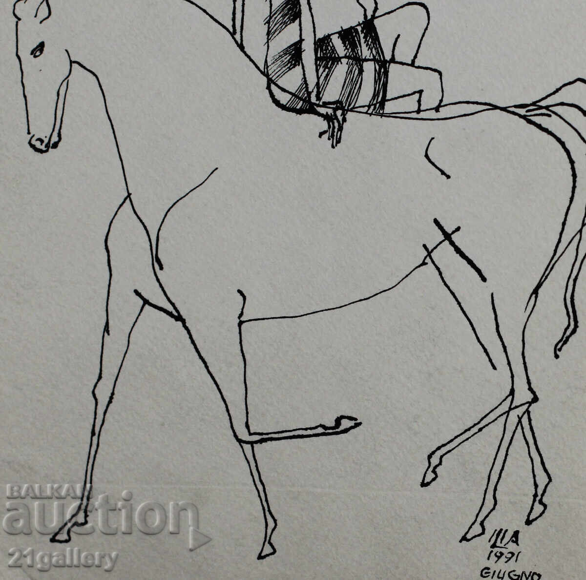 Ηλίας Ρangelov Γυναίκα με άλογο και πουλί 1991 - 6