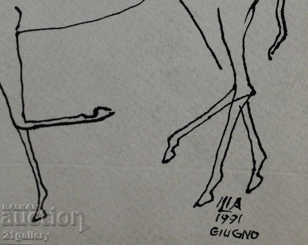 Ηλίας Ρangelov Γυναίκα με άλογο και πουλί 1991 - 7