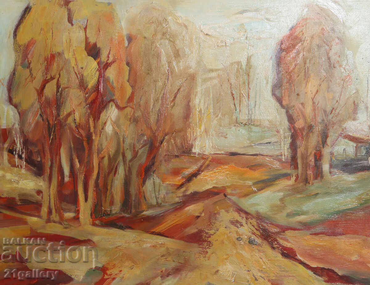 Παράδοση Χristo Ράδεφ (1936 - 2017) Τοπίο, ελαιογραφία, υπογεγραμμένο