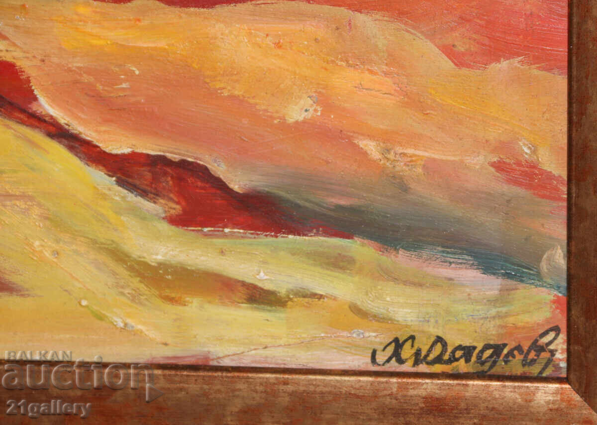 Χristo Ράδεφ (1936 - 2017) Τοπίο, ελαιογραφία, υπογεγραμμένο - 5