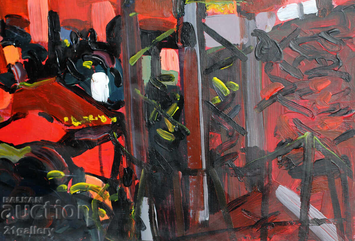 Peisaj abstract, uleiuri, nesemnat - 6