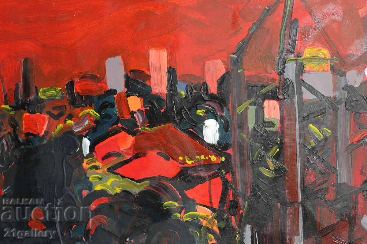 Peisaj abstract, uleiuri, nesemnat - 7