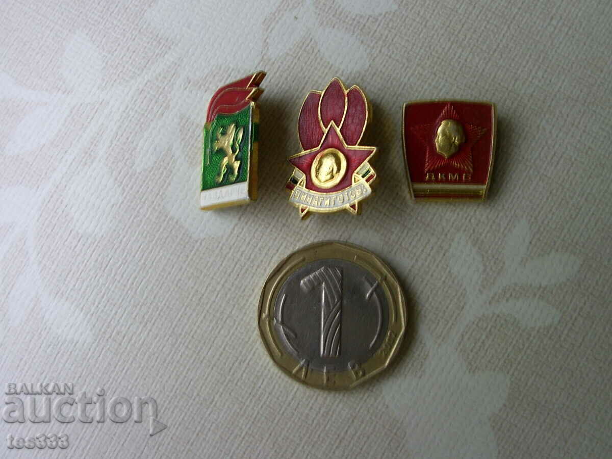 Auction  Badges lot chavdarche, pioneer, Komsomolets-DKMS