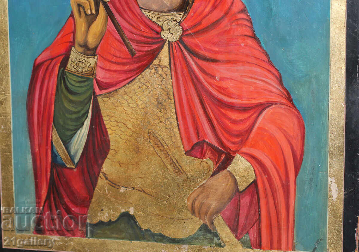 19 век стара икона свети Теодор - 5