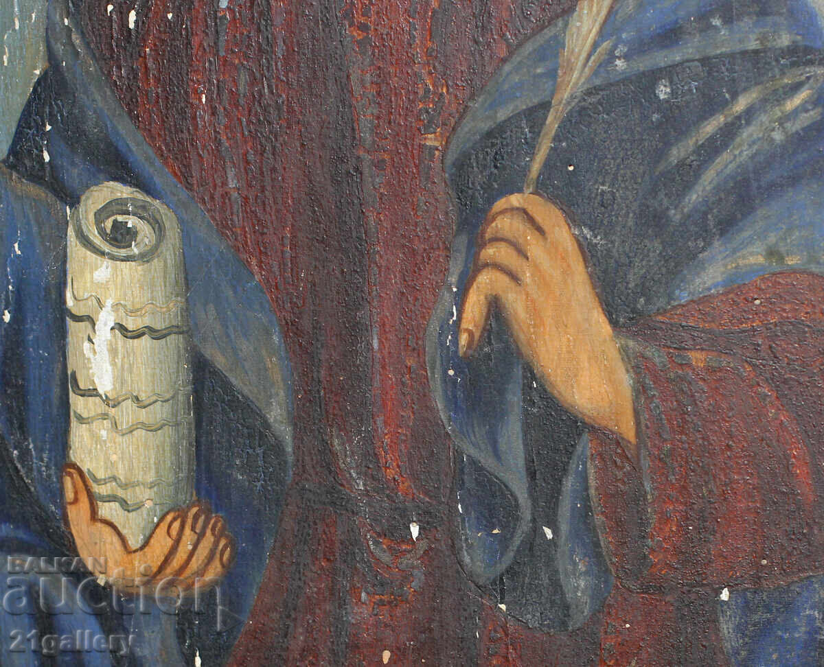 Hand-painted 19th-century icon of St. Simon the Zealot - 6
