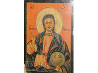 Icoană pictată manual din secolul al XIX-lea a lui Iisus Hristos Pantocrator