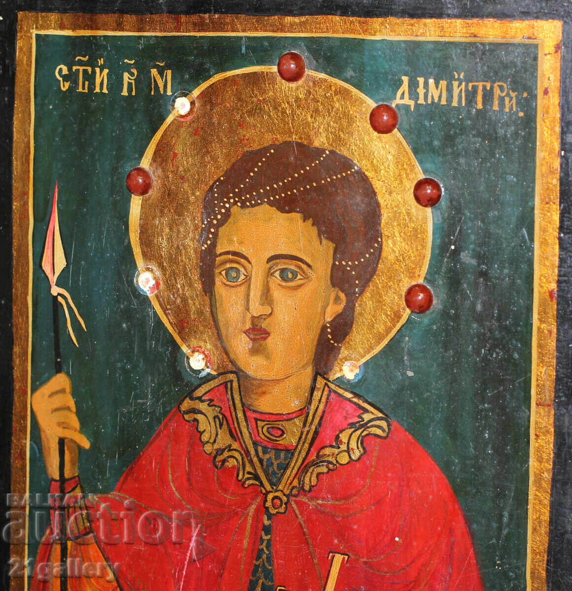 Livrarea Veche icoană pictată manual din secolul al XIX-lea a Sfântului Dimitrie Livrarea Veche icoană pictată manual din secolul al XIX-lea a Sfântului Dimitrie