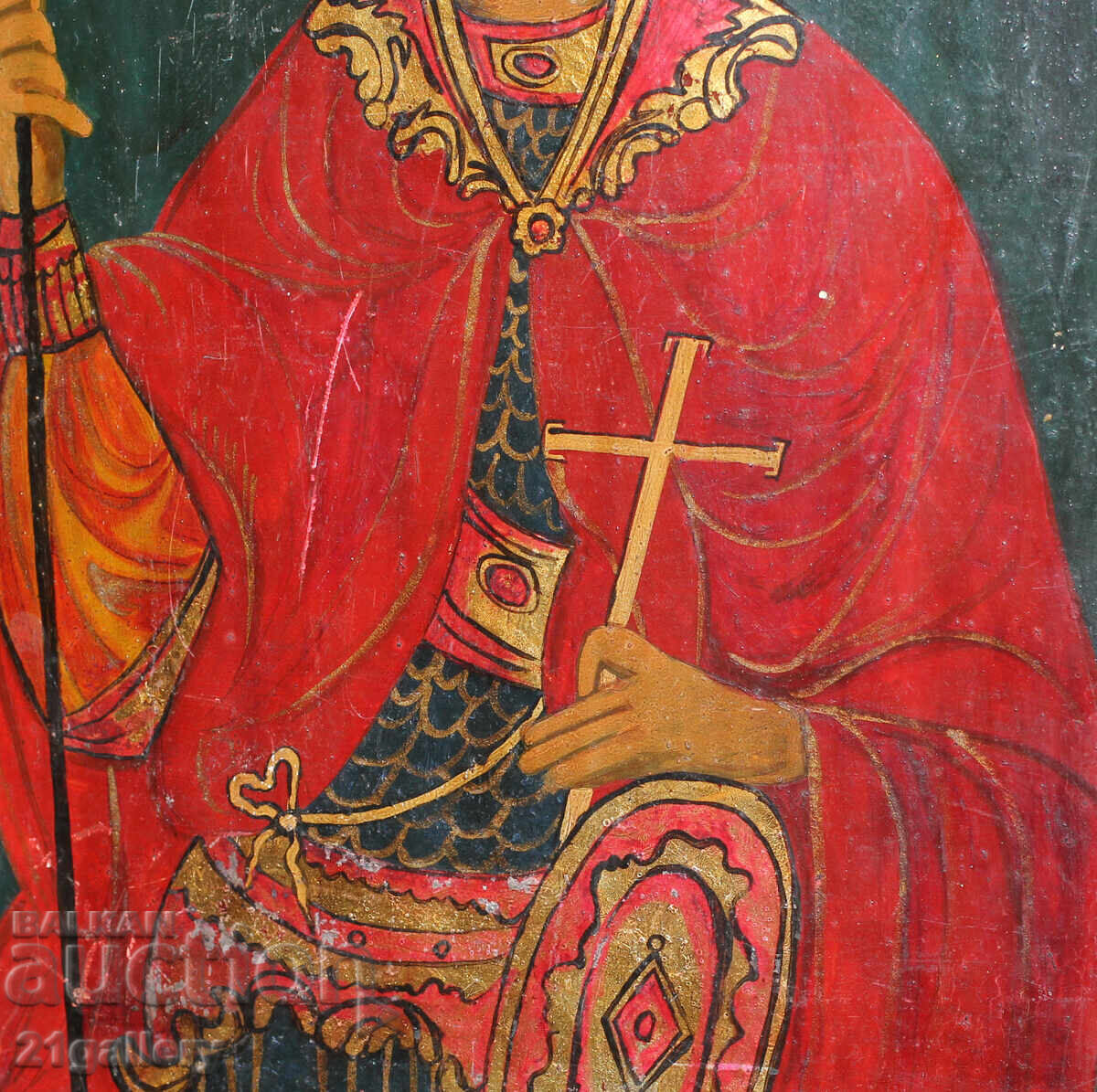 Veche icoană pictată manual din secolul al XIX-lea a Sfântului Dimitrie - 6 Veche icoană pictată manual din secolul al XIX-lea a Sfântului Dimitrie - 6