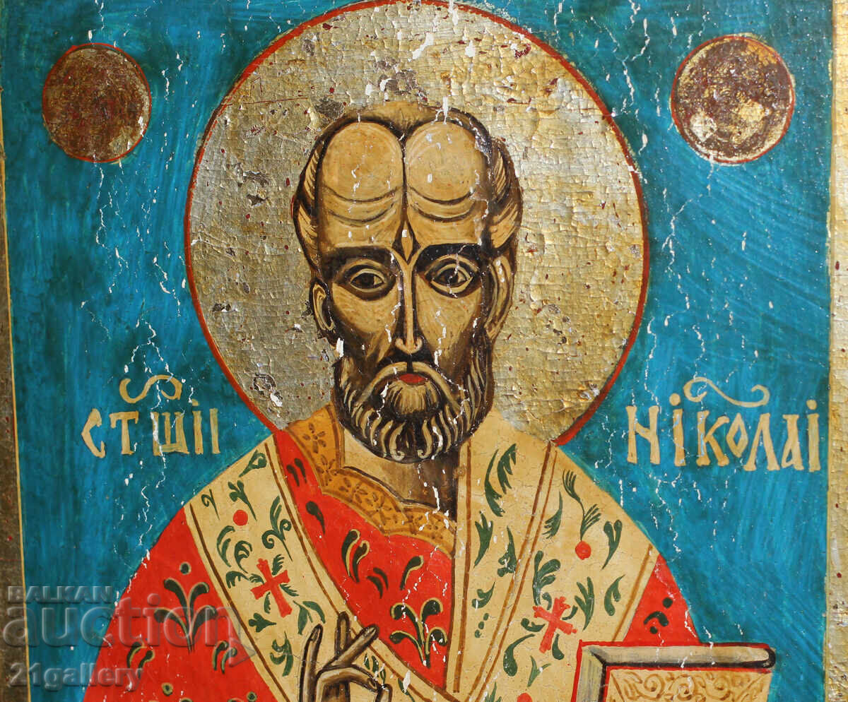 Доставка на 19 век стара икона Свети Николай Чудотворец Доставка на 19 век стара икона Свети Николай Чудотворец