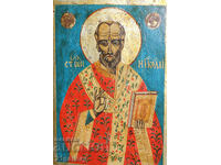Icoană veche din secolul al XIX-lea Sfântul Nicolae Făcătorul de Minuni
