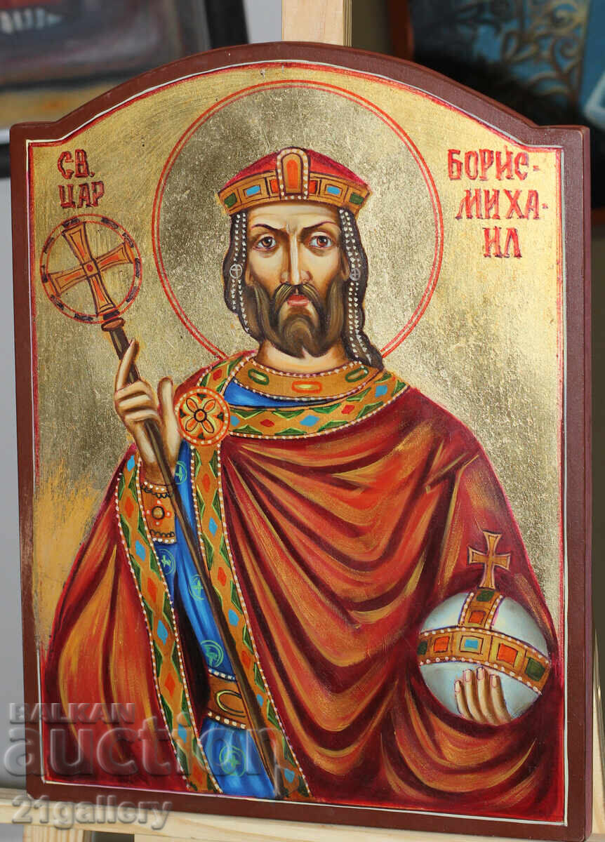 Auction  Contemporary Icon Saint Tsar Boris-Michael