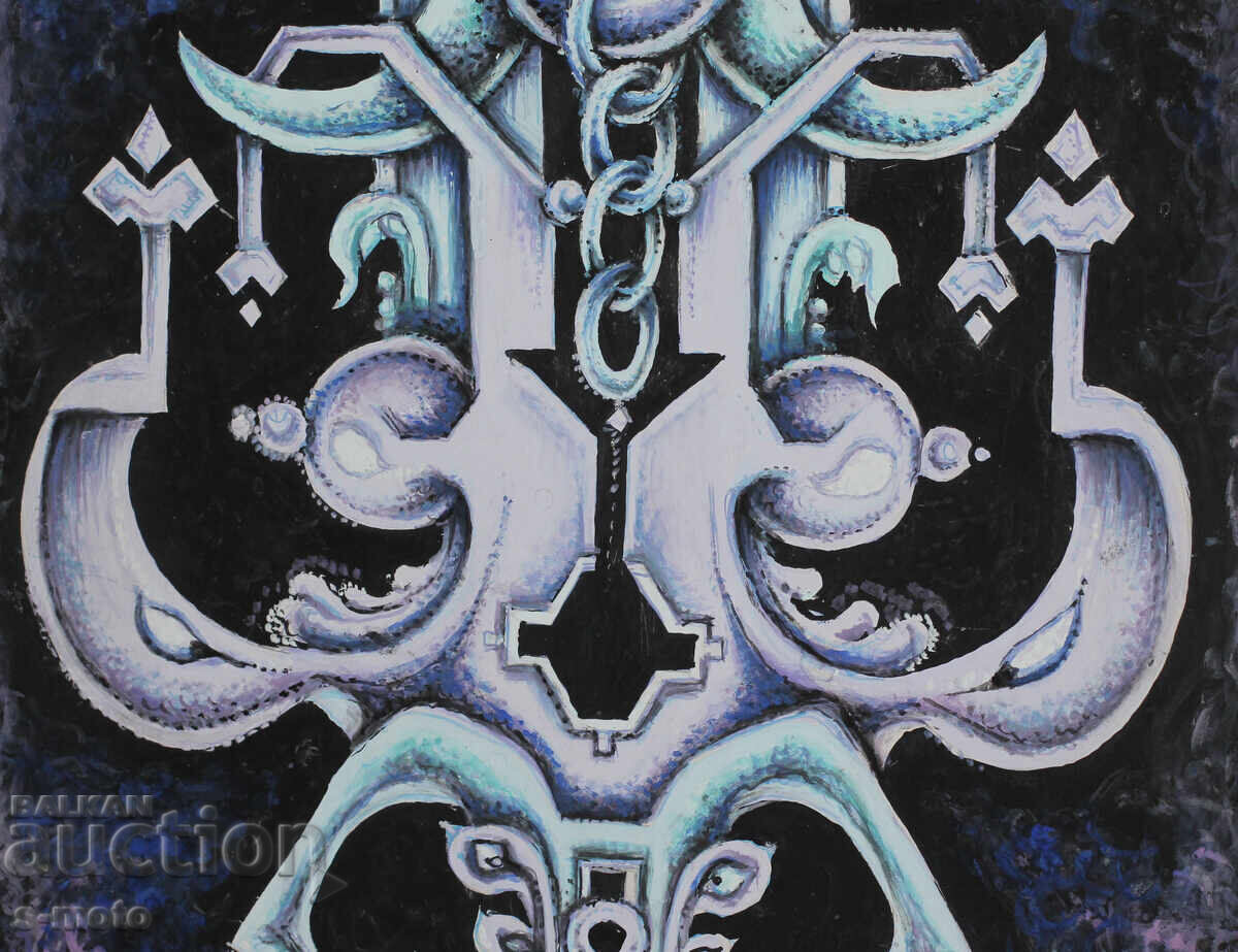 Margarita Petrova, gouache / pastel abstract landscape - 6