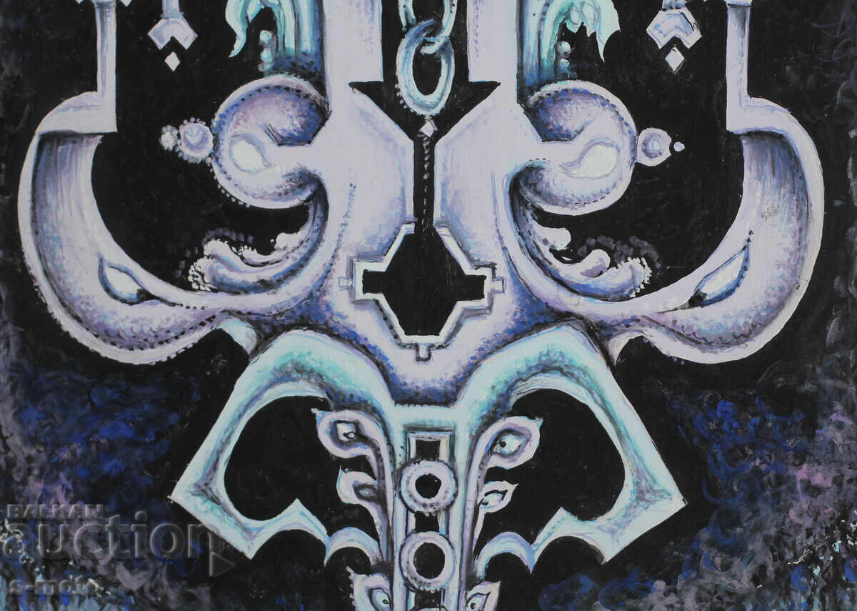 Margarita Petrova, gouache / pastel abstract landscape - 7