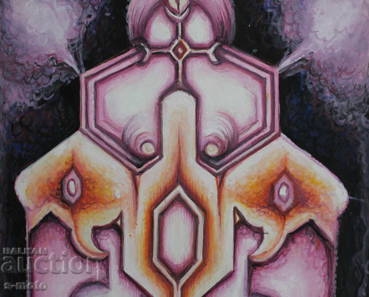 Delivery of Margarita Petrova, gouache / pastel abstract painting