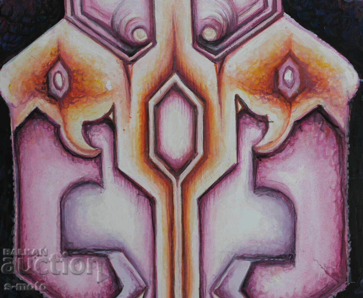 Margarita Petrova, gouache / pastel abstract painting - 6