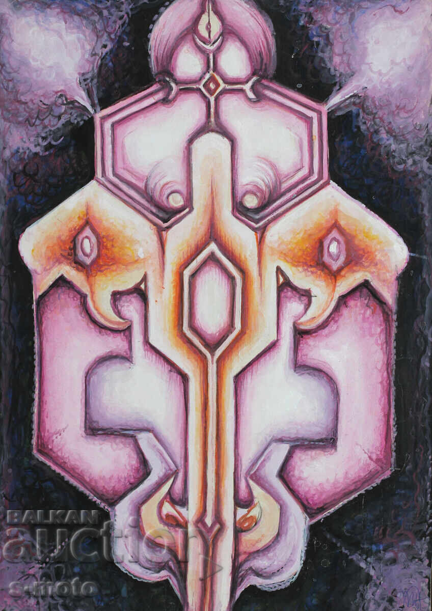 Margarita Petrova, gouache / pastel abstract painting