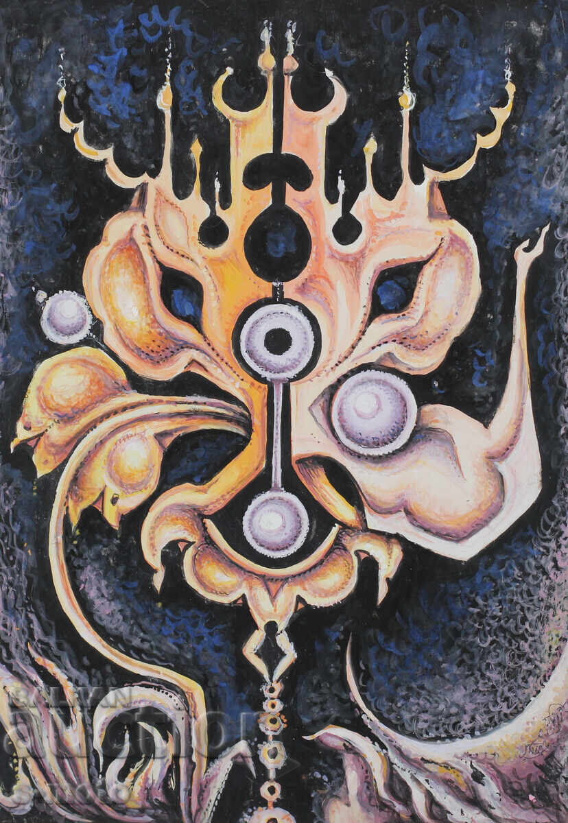 Margarita Petrova, gouache / pastel abstract composition with price 250.00 BGN | € 127.82