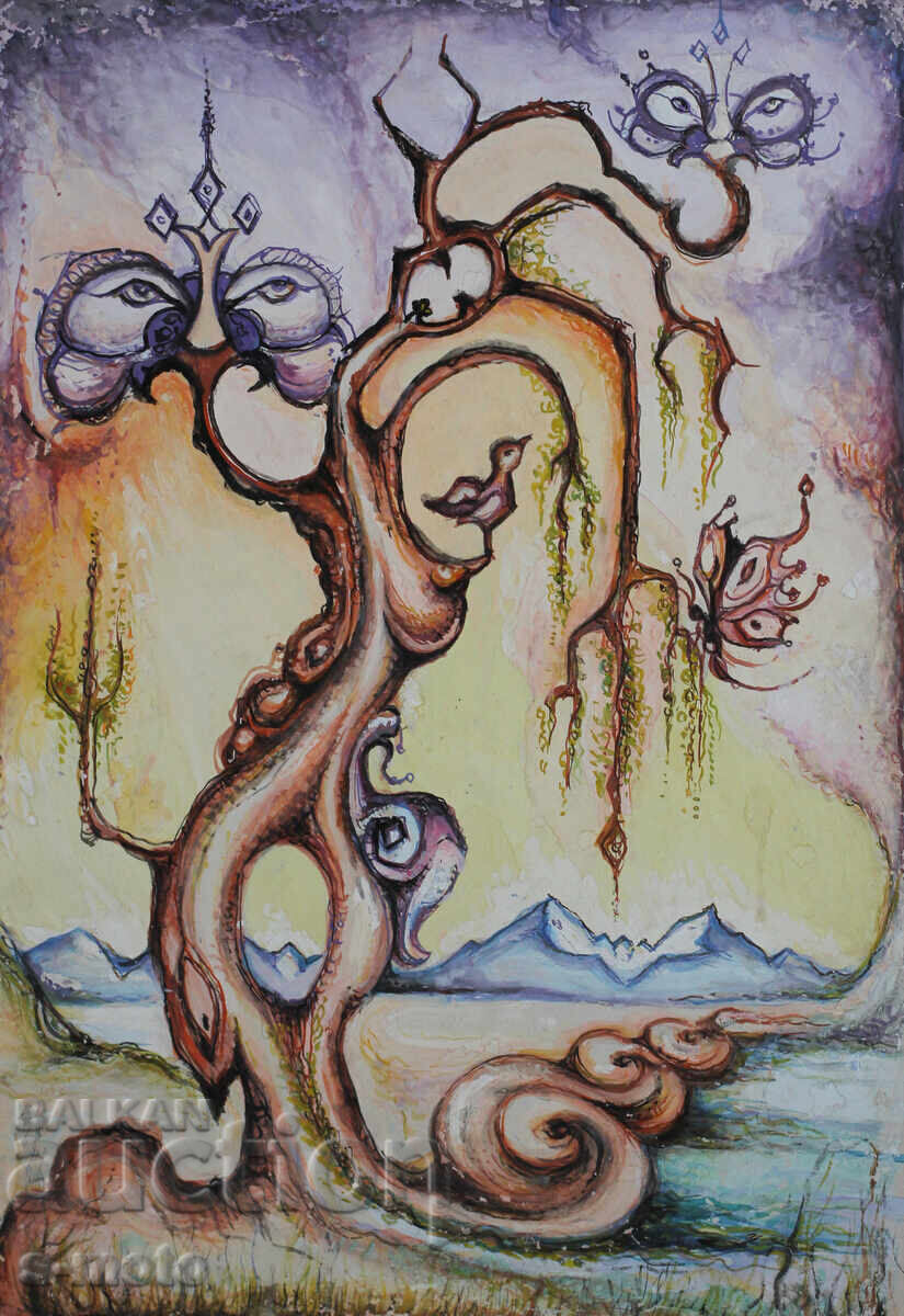 Margarita Petrova, gouache / pastel abstraction with price 250.00 BGN | € 127.82