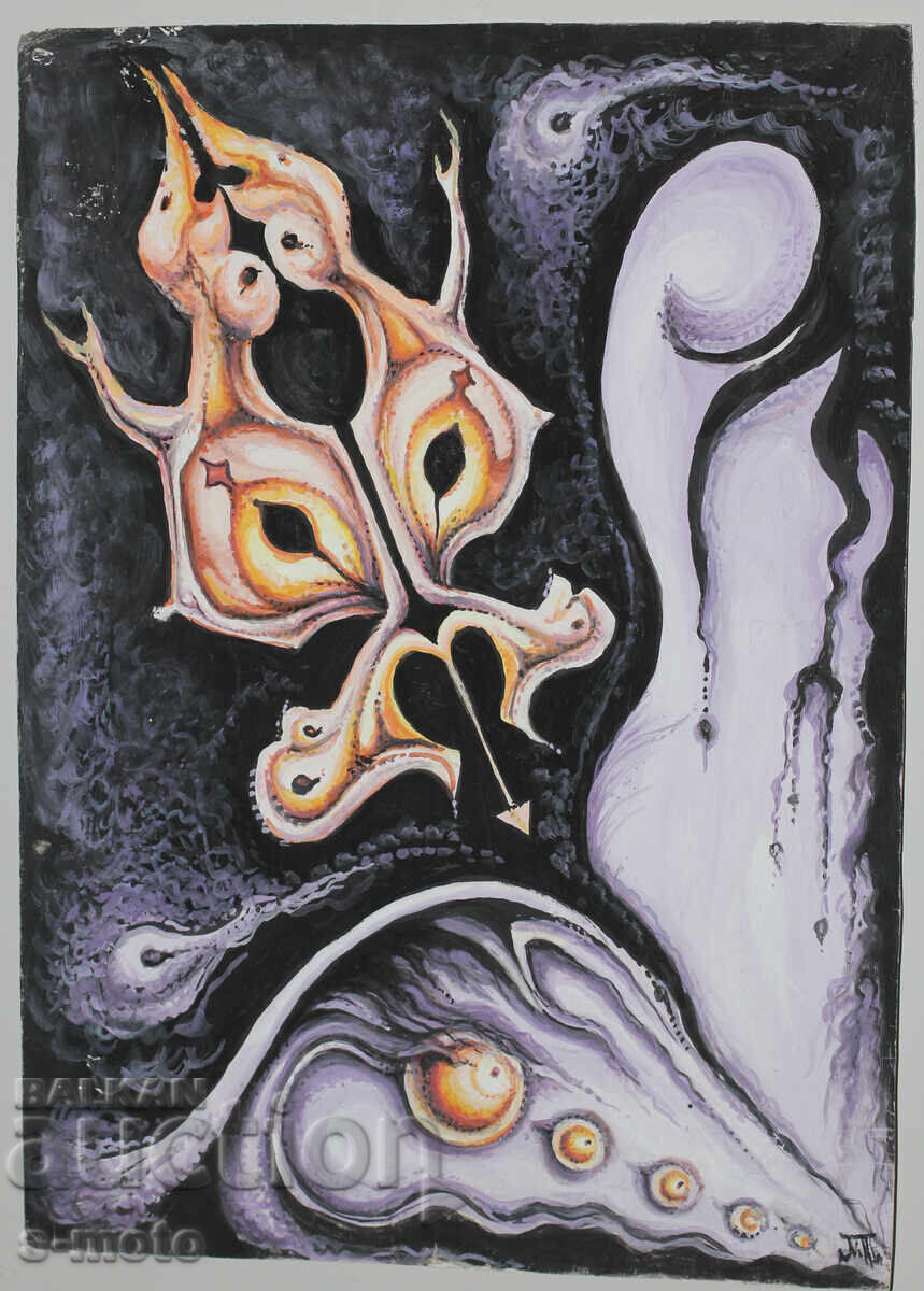 Δημοπρασία Μαργαρίτα Πετρόβα, γκουάς / παστέλ αφηρημένη σύνθεση