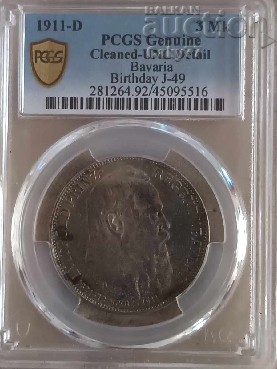 3 mărci Bavaria 1911-D