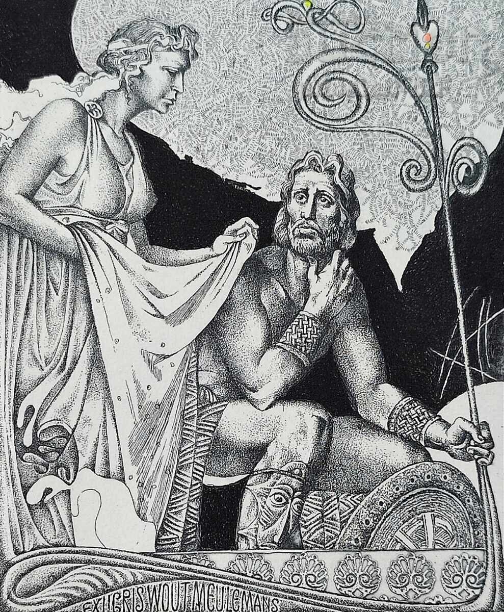 Painting, graphics "Hercules and Deianeira", artist Hristo Kerin with price 220.00 BGN | € 112.48 Painting, graphics "Hercules and Deianeira", artist Hristo Kerin with price 220.00 BGN | € 112.48