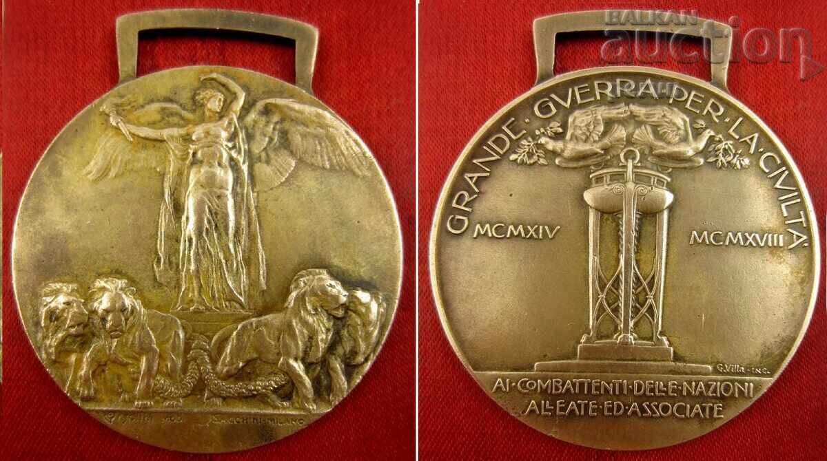 REGATUL ITALIEI - MEDALIE COMEMORATIVĂ PENTRU VICTORIA ÎN PRIMUL RĂZBOI MONDIAL