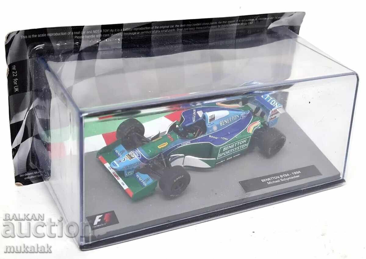 1:43 BENETTON B194 1994 MICHAEL SCHUMACHER ΜΟΝΤΕΛΟ ΦΟΡΜΟΥΛΑΣ με τιμή 50.00 BGN | € 25.56