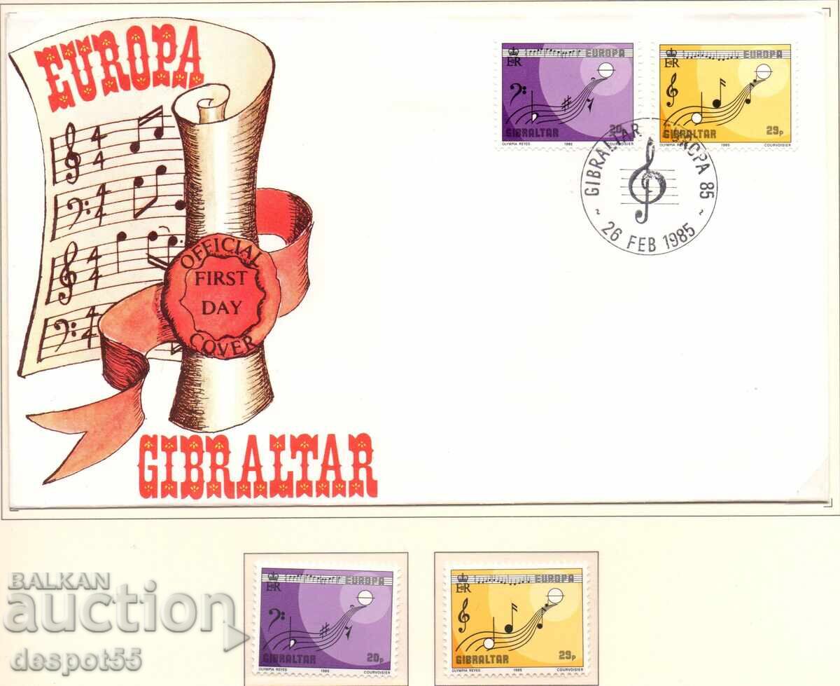 1985 Γιβραλτάρ. Ευρωπαϊκό Έτος Μουσικής + Φάκελος Πρώτης Ημέρας
