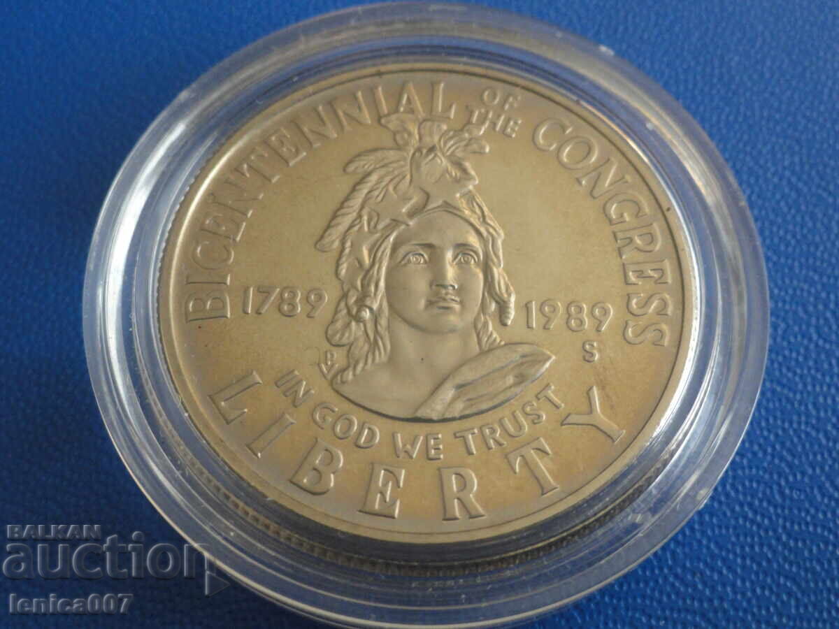 Licitație SUA 1989 - 1/2 dolar ''200 ani de Congresul SUA'' (S) Proof