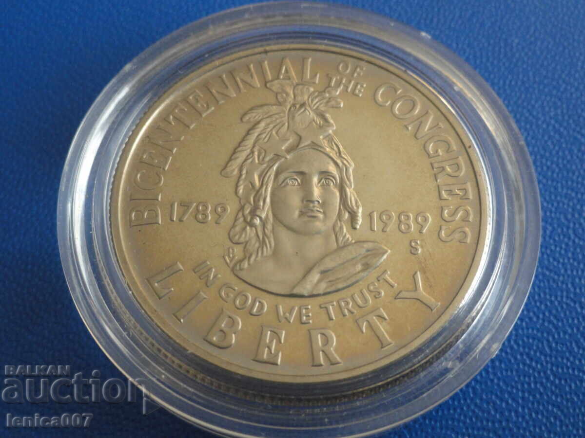 SUA 1989 - 1/2 dolar ''200 ani de Congresul SUA'' (S) Proof - 5