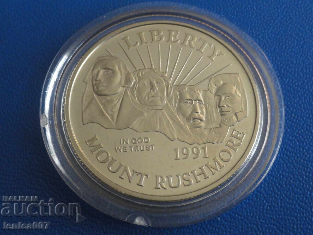 Auction  USA 1991 - 1/2 Dollar "50th Anniversary of Mount Rushmore" (S) Proof