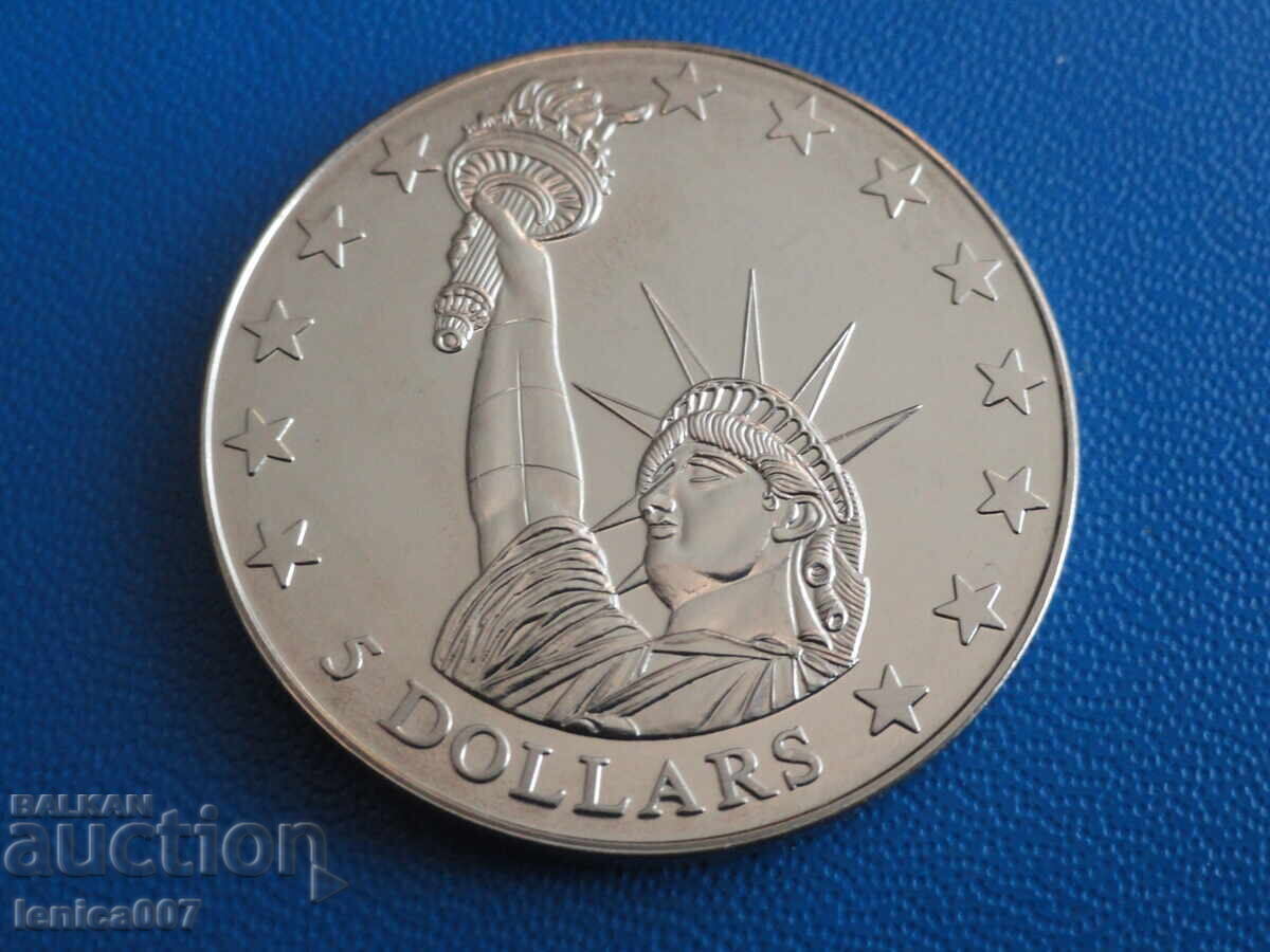 Licitație Liberia 2006 - 5 dolari ''Statuia Libertății''