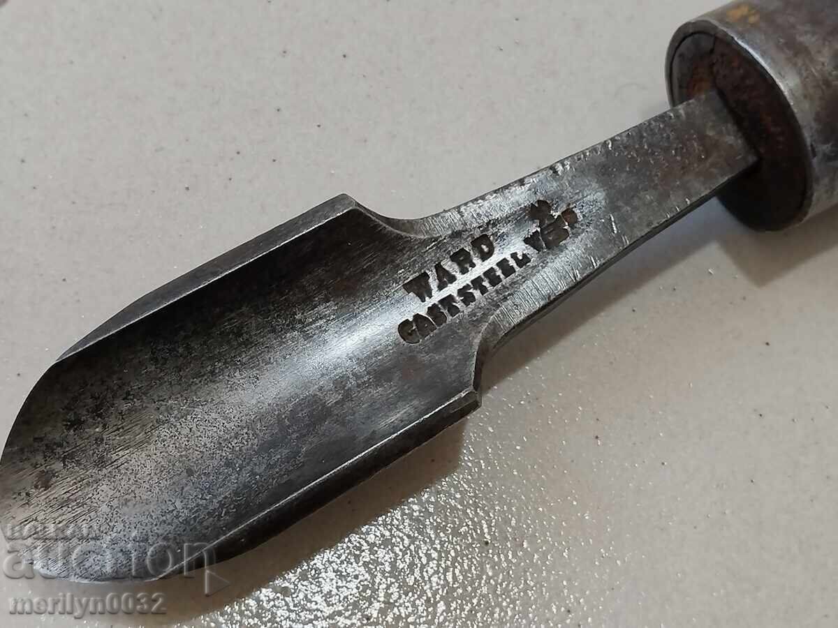 Παλιό μαρκαρισμένο σκαρπέλο για ξυλογλυπτική, ξυλουργικό εργαλείο - 7