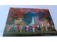 Carte poștală Muncitori odihnindu-se în munții Kumgang (în mazăre)