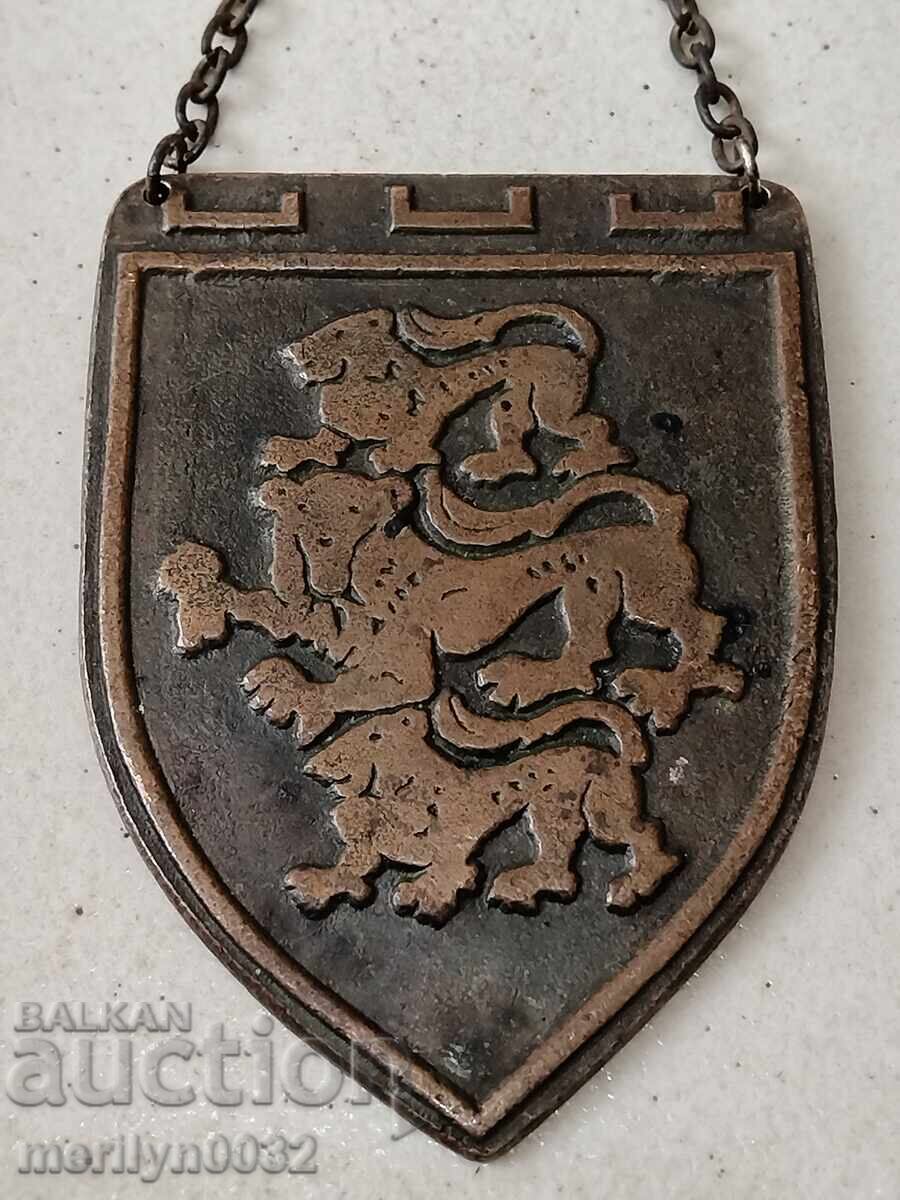 Χάλκινη πλακέτα με θυρεό του Μεγάλου Τυρνόβου μετάλλιο με τιμή 46.00 BGN | € 23.52