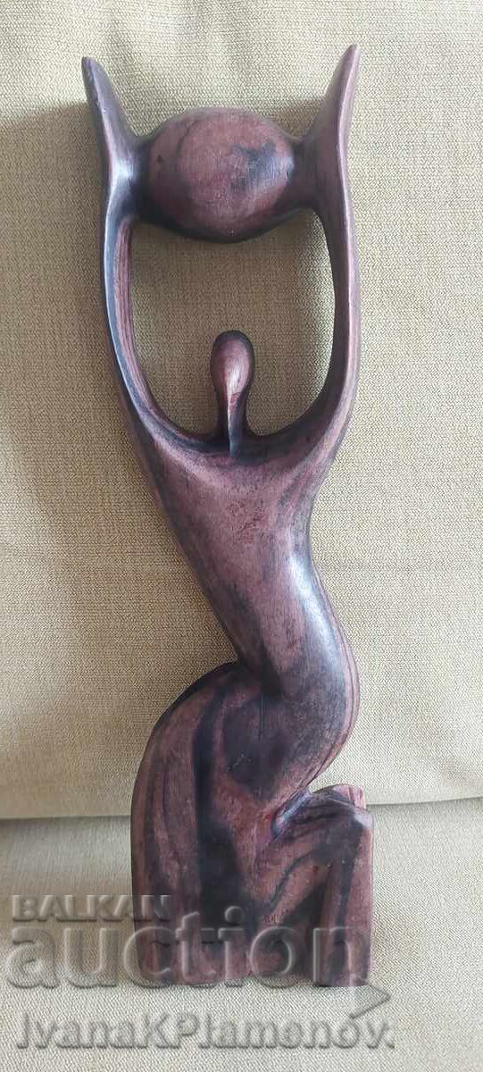 Licitație Sculptură în lemn masiv pentru cunoscători, excelentă, 30cm